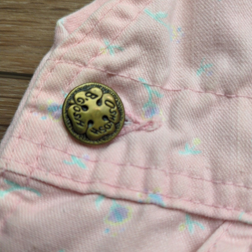 Vtg 80s OshKosh B'gosh Pink Floral Shortalls Vestbak Overalls Short USA Made 24M - Picture 4 of 11